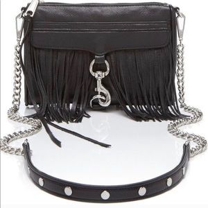 Rebecca Minkoff fringe black mini mac